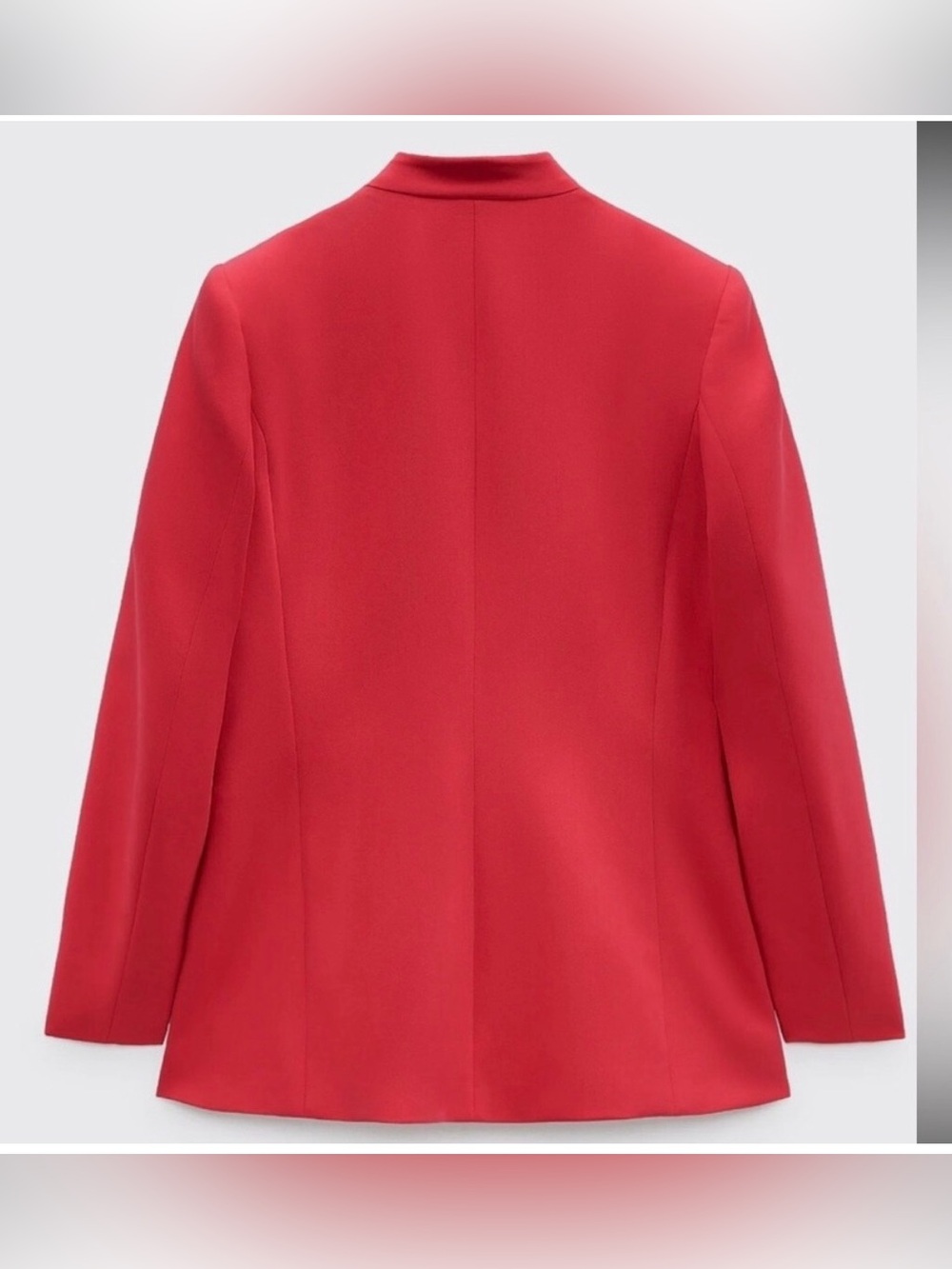 Zara Collarless Women's Red Tailored Blazer and Pants Suit Size Small NWOT - Picture 5 of 10